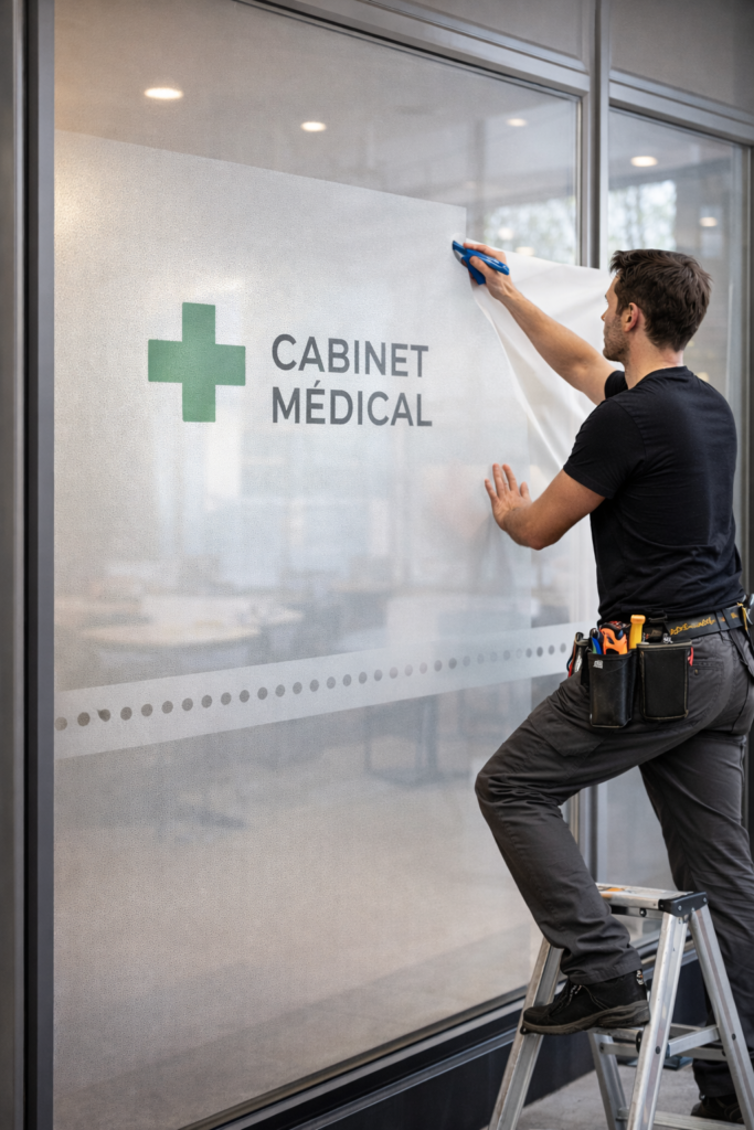 Sticker vitrine professionnel medecin